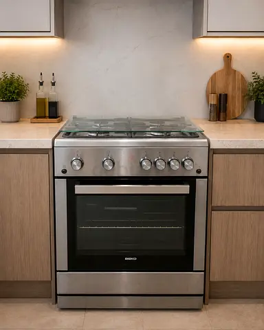 Beko Stainless Steel Gas Cooker with Oven - Good Condition