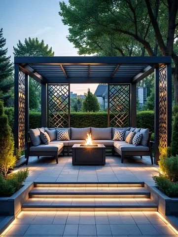 Modern metal pergola gazebo