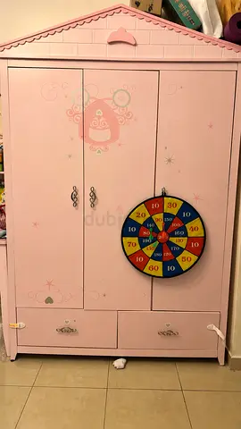 Pink Children's Wardrobe / Armoire with Drawers — Good Condition