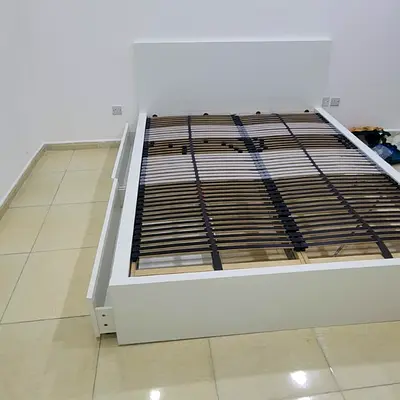 Ikea Queen size bed with mattress+two storage drawers available in perfect condition