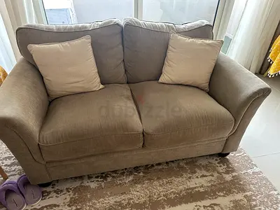Comfortable 3-Seater +2 seats Baig Fabric Sofa with Cushions 4 Nos. Grey color only 1 - 80% Discnt.