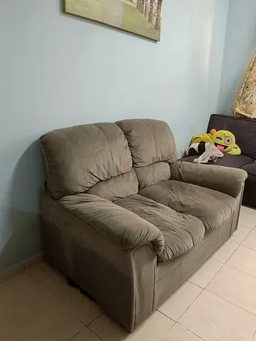 2-Seater Plush Fabric Sofa