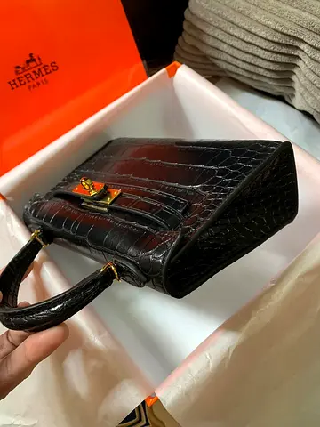 Hermes MINI Kelly style bag in black