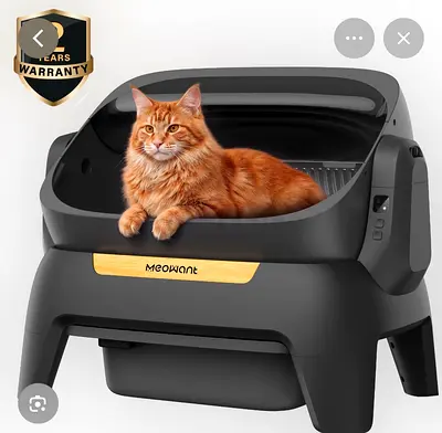 Meowant Self-Cleaning Top Entry Smart Cat Litter Box - X-Large, Black