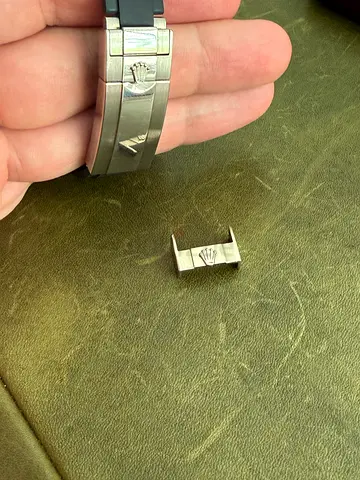 Rolex Oyster bracelet clasp safety catch white gold (18K), from genuine original Rolex Yacht-Master