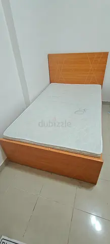 Single wooden bed frame with mattress - good condition