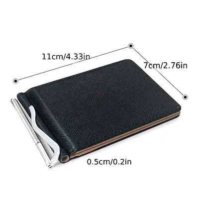 Slim Wallet with Money Clip, Multi Card Checkbook Cover Wallet Minimalist Credit Card Holder BK-OG