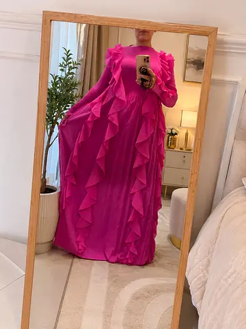 Elegant long pink gown
