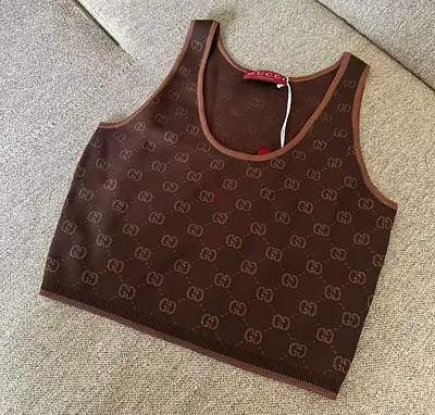 Gucci Stretch GG Viscose Jacquard Tank Top Small