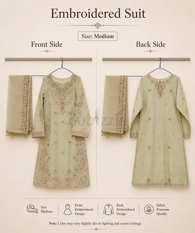 Embroidered Wedding Dress / Suit – Size Medium