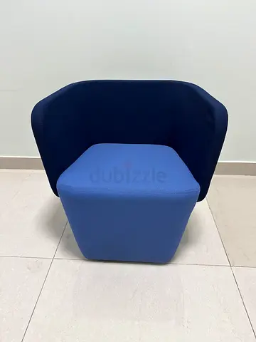 Modern Two-Tone Blue Armchair