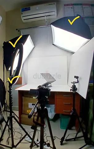 Photography Studio Lighting Kit with Softboxes, Ring light