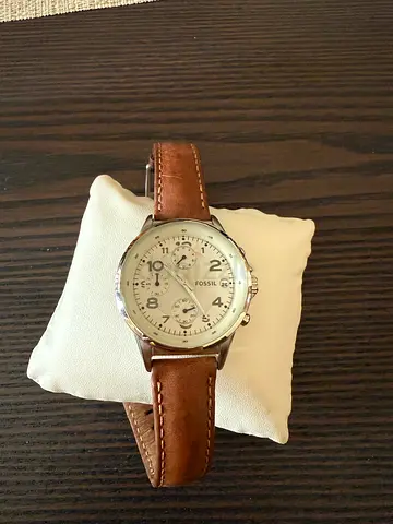 Fossil Men's Chronograph Watch with Brown Leather Strap
