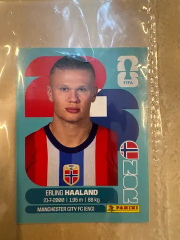 Panini World Cup Sticker - Erling Haaland (sealed)