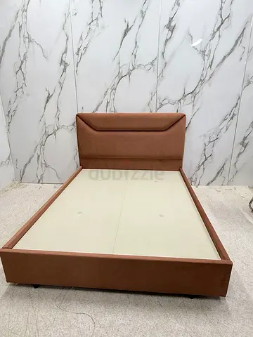 Modern Upholstered Bed Frame with Padded Headboard
