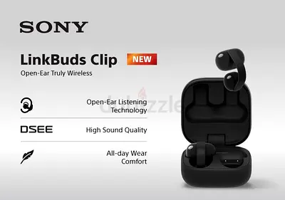 Sony LinkBuds Clip True Wireless Open-Ear Earbuds - Black