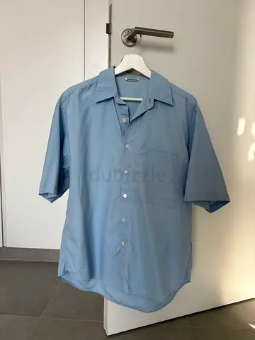 Auralee Light Blue Short Sleeve Cotton Shirt