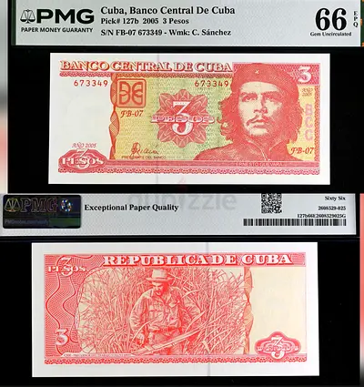 Cuba, 3 Pesos Banknote,  2005 / Gem Uncirculated