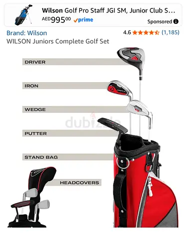 Junior Complete Golf Club Set with Stand Bag and Headcovers for 6-8 years old