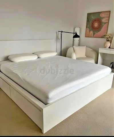 IKEA King Size Bed + 2 Storage Drawers + Mattress