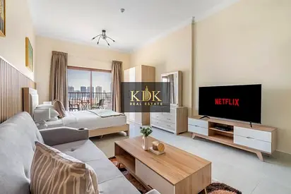 Furnished Studio | G24 Tower JVC | Balcony With Skyline View