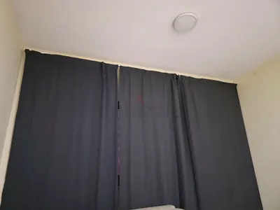 Dark grey blackout curtains - pair, ready to hang