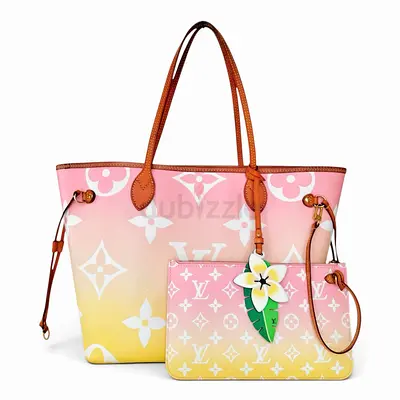 Authentic Rare LOUIS VUITTON Neverfull MM Pink Giant by the Pool Bag