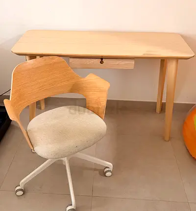 Modern Wooden Desk and Swivel Chair Set