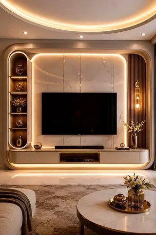 Tv wall for living room