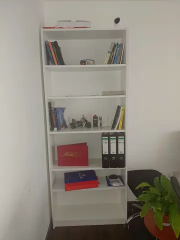 White 6-Shelf Bookcase / Display Shelf - Good Condition