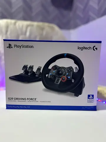Logitech G29 Driving Force Racing Wheel with Pedals (Like New) + 5 Games Kit