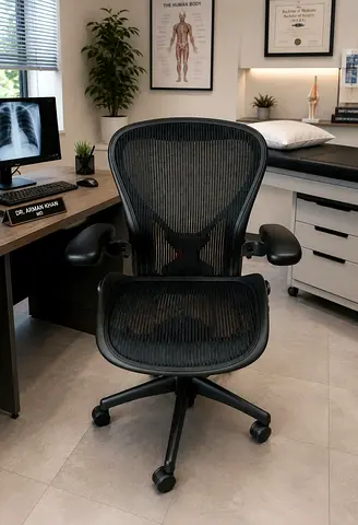 Herman Miller Ergonomic Mesh Office Chair with Lumbar Support - Black