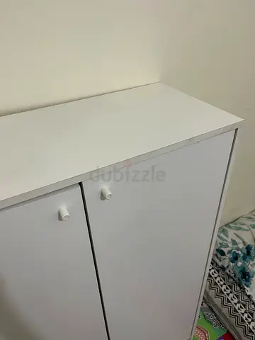 Simple white 2-door wardrobe / storage cabinet in good condition