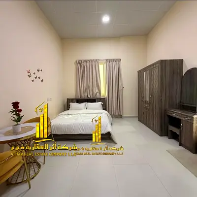للإيجار الشهري بعجمان – شقه استوديو مع مطبخ شبه منفصل, باطلاله مفتوحه مميزه, الاستوديو مفروش بالكامل فرش راقي جدا بمطبخ مجهز بالكامل بأحدث الأجهزه