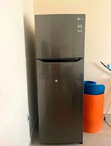 LG Top Freezer Refrigerator - Grey, 2-Door, Good Condition