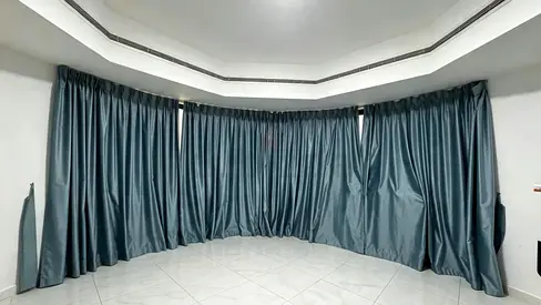 Blue Floor to Ceiling blackout Curtains with rods ( 4 curtains)