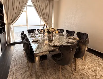 طاولتين سفرة فخمة مرايات مع 10 كراسي | luxury 2 dining tables with 10 chairs
