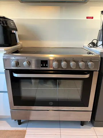 Hoover 90X60 Cm Ceramic Cooker, 5 Cooking Zones, Fully Electric 90Cm Cooking Range, Electric Multifu