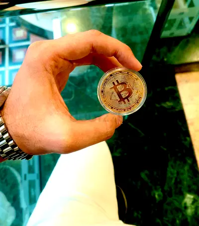 Physical Bitcoin Coin Collectible - Metal Crypto Token in Case