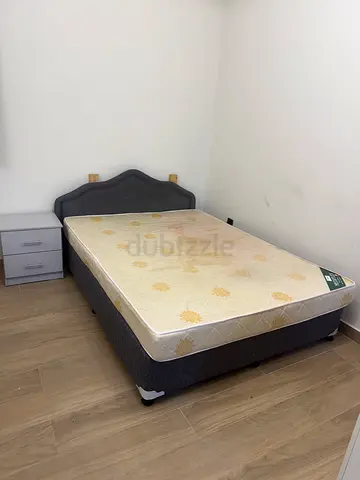 Used Single Bed Frame with Mattress and Nightstand - Good Functional Condition