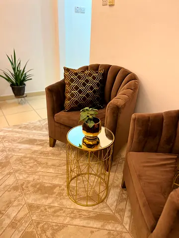 Pair of Brown Velvet Accent Chairs