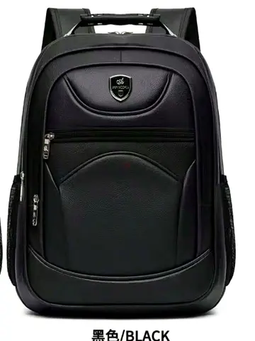 Black PU Leather Professional Laptop Backpack