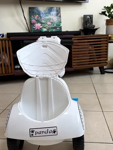 White Panda Toddler Tricycle. Light weight and compact.