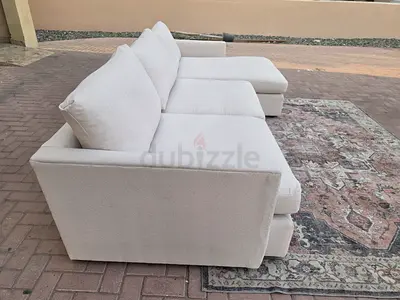Crate and barrel L Shape Sofa Beige Excellent Condition