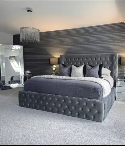 Brand new gray colour super king size bed
