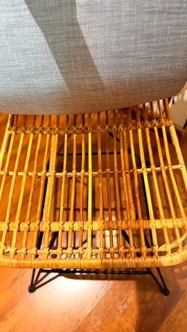 Wicker rattan bar stool with metal legs - used