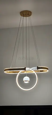 Modern LED Circular Pendant Chandelier - Gold Finish