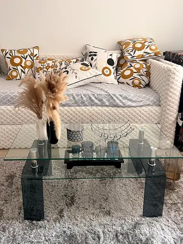 Glass Coffee Table Modern Living Room Table / price negotiable for serious buyers only