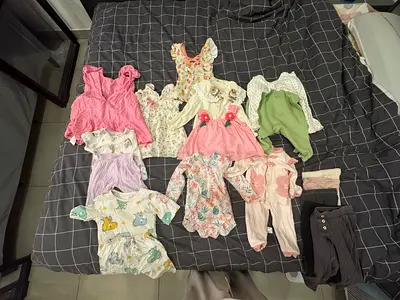 Lot of baby girl clothes - 1 to 2 year, mixed outfits (about 11 pieces)