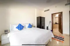 Spacious Master bedroom with attached toilet and attached balcony for one woman